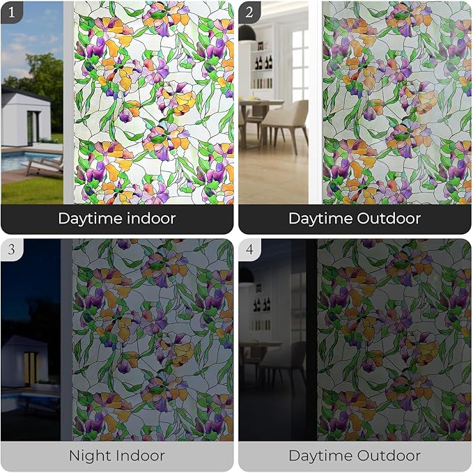 3D Stained Glass Window Film, Decorative Window Privacy Film - Image 7