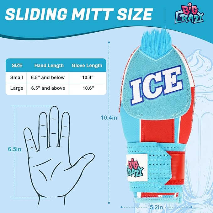 Big Crazy Baseball Sliding Mitt Youth and Adult, Drippy Drip Accessory, Flexible Breathable Durable, Funny Design Beer Bear Ice Cream Cow