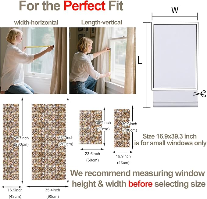 3D Stained Glass Window Privacy Film, Heat Control UV Blocking Static Cling - Image 4