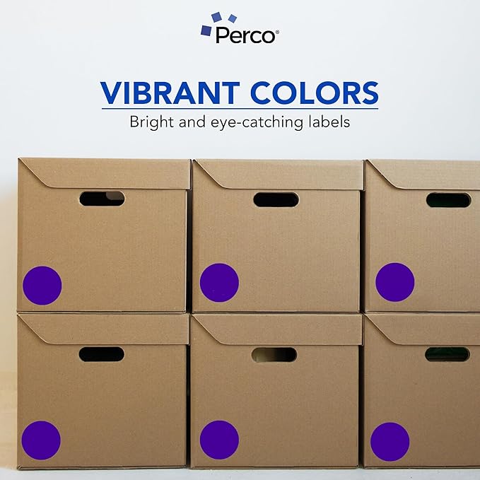 Perco Purple 3-Inch Perforated Circle Dot Sticker Labels — 10 Rolls, 000 Round - Image 7