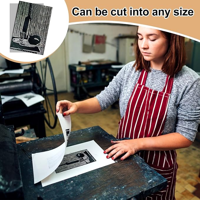 Yeaqee 1 Pcs 9 x 12 Inch Linoleum Block Rubber Carving Block Soft Linocut - Image 5