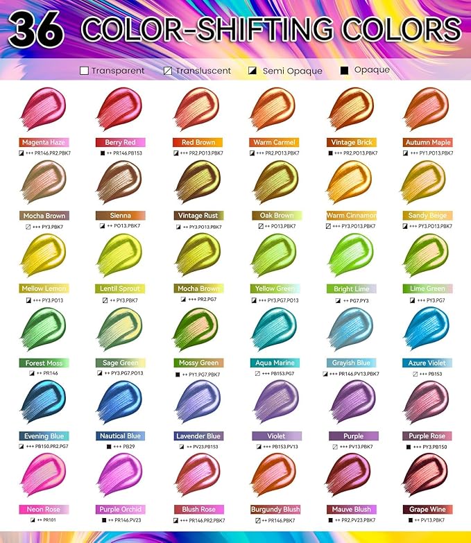 52 PCS Iridescent Acrylic Paint Set - Image 3