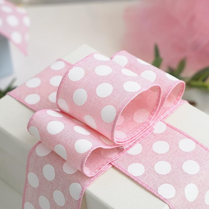 MEEDEE Pink Polka Dot Ribbon - Image 3