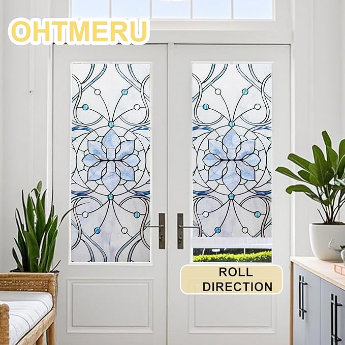 3D Stained Glass Window Privacy Film, Heat Control UV Blocking Static Cling - Image 6