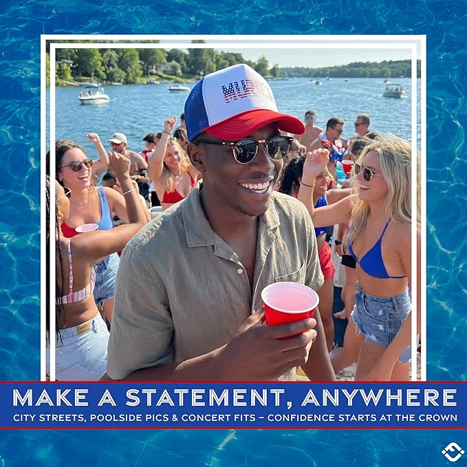 Funky Junque Premium Mesh Snapback Trucker Hat - Stylish Comfort for All - Patriotic, Humor & More