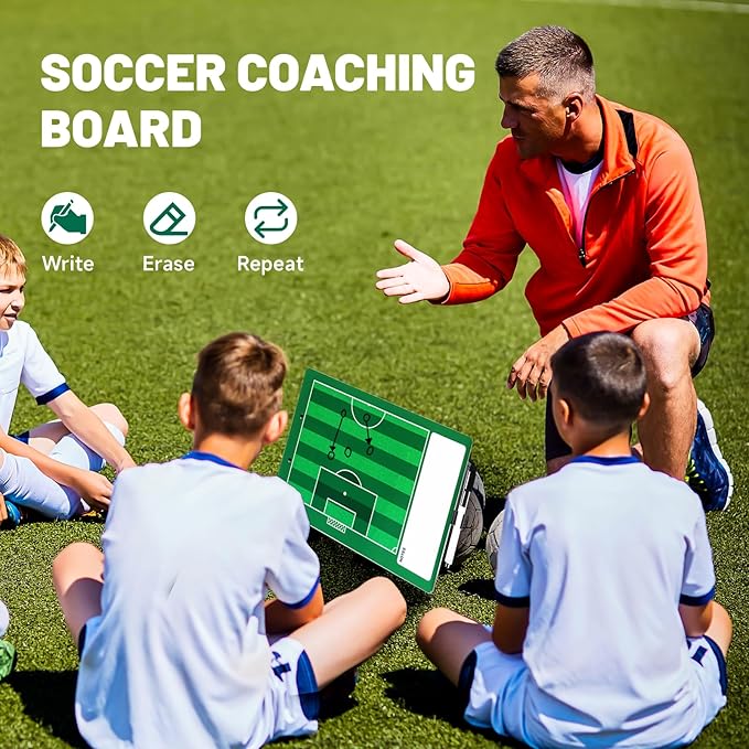 Dry Erase Coaches Clipboard, Waterproof Soccer Whiteboard for Coaches Double-Sided Soccer Clipboard for Coaches Writable and Erasable Coaching Board Dry Erase Coaching Board Dry Erase Clipboard Gift