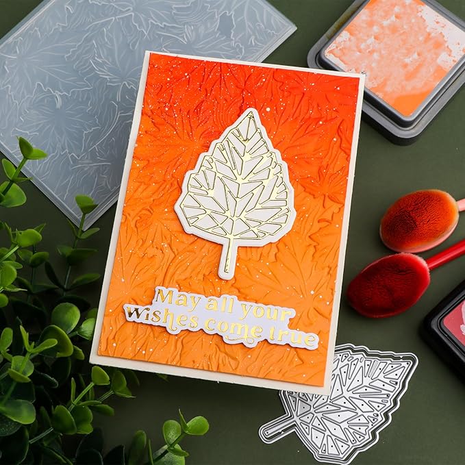 BAOFALI 3D Autumn Theme Plastic Embossing Folders Maple Leaf - Image 3