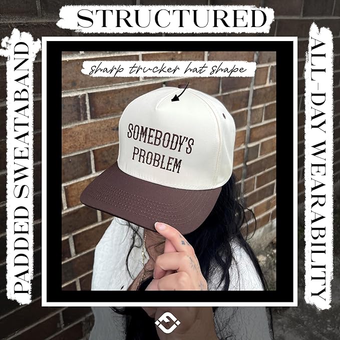 Funky Junque Trucker Hat Women Men 2-Tone Baseball Cap – Vintage Western Style Embroidered Snapback, Premium Cotton Blend
