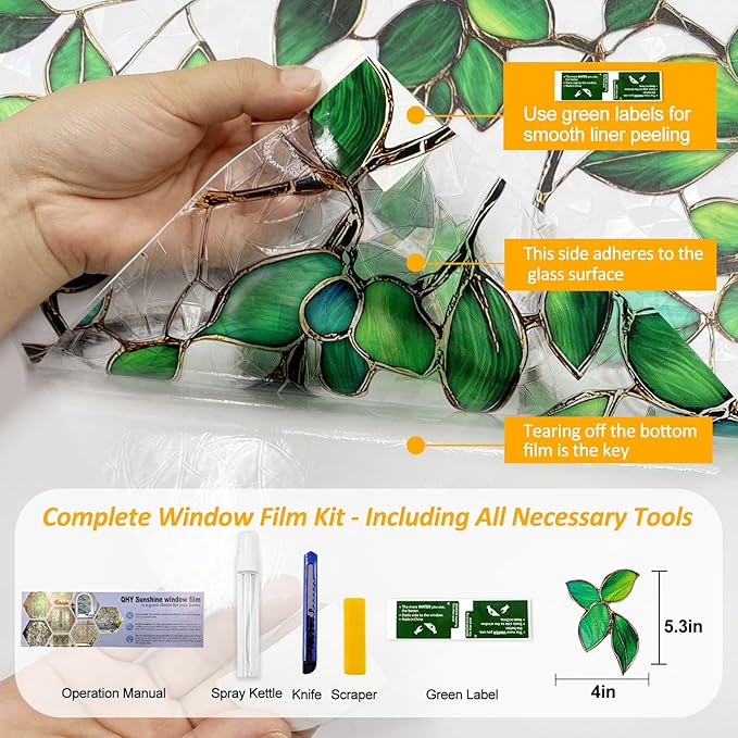 Window Privacy Film Stain Glass Window Film Rainbow Window Film Window clings - Image 2