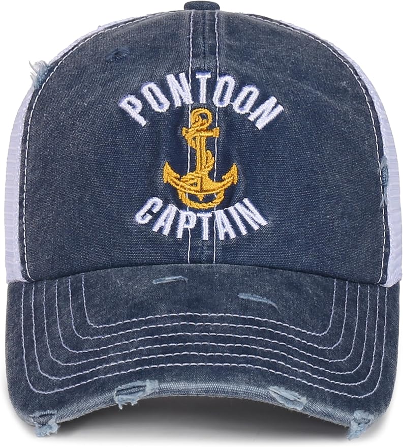 InnoBeta Pontoon Hat, Boat Captain Gifts for Men, Pontoon Accessories Baseball Cap, for Pontoon Owners
