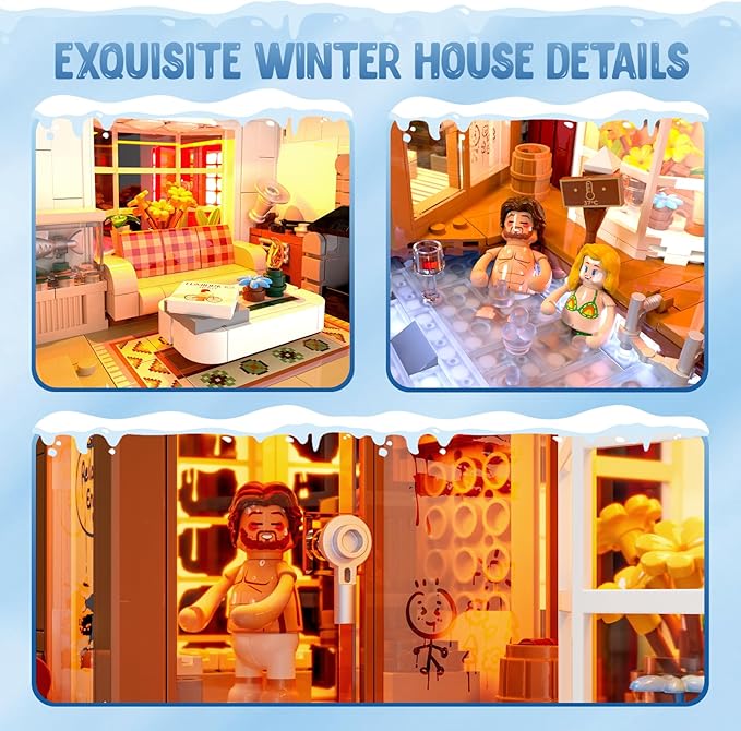 Spa-Cabin Winter Lighting-Building-Bricks Set - Image 4