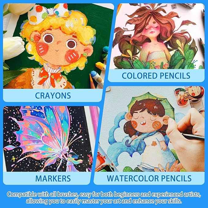 Lunarm Watercolor Paper 50 Sheets, Deckled Edge Paper 300 GSM 4 x 6 inch - Image 5