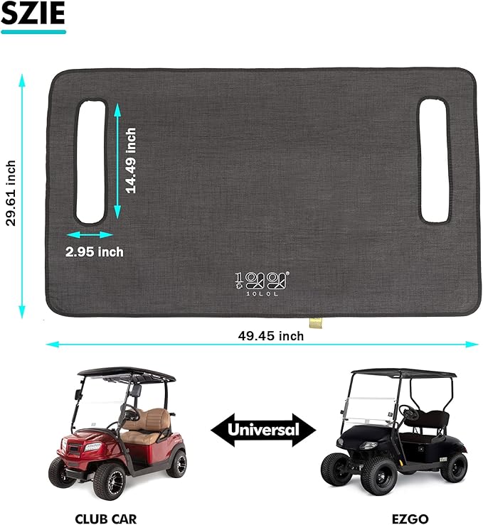 10L0L Golf Cart Seat Covers Compatible with EZGO TXT/RXV & Club Car DS/Precedent, Non-Slip Golf Cart Towel for 2/4 Person Seats, Universal Accessories for Seat Blanket (50 x 30 Inches)-Dark Gray