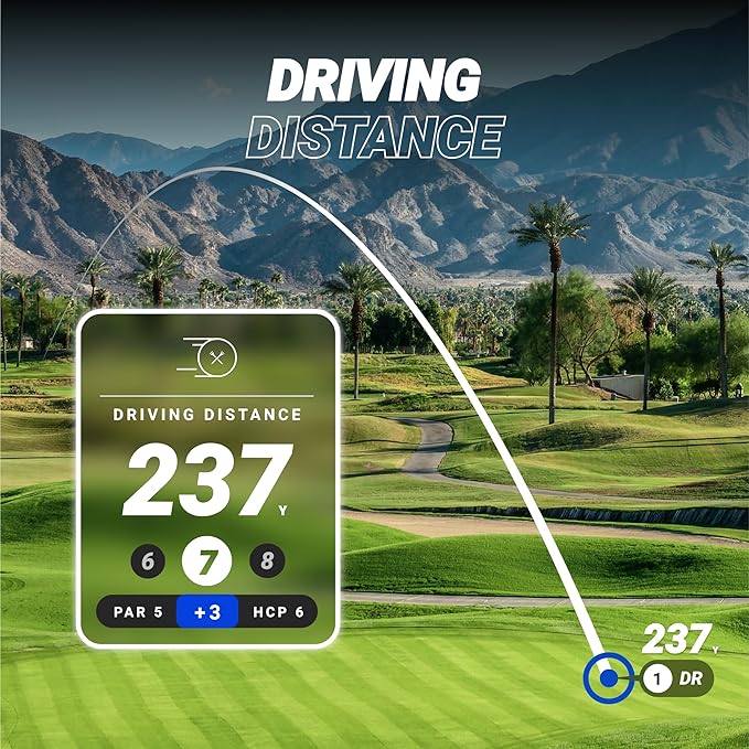 Blue Tees Golf Ringer - Magnetic Golf GPS Handheld, Touch Screen Display, Water Resistant Golf Distance Range Finder, 40,000+ Preloaded Courses, 10+ Hours Battery, Built-in Magnetic Strip