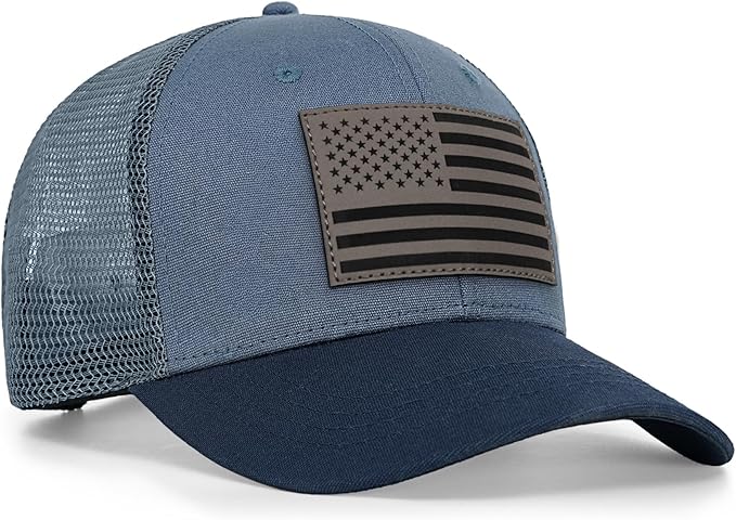 American Flag Trucker Hat - Snapback Hats for Men Women Baseball Cap - Breathable Mesh & Adjustable Fit for Casual Wear