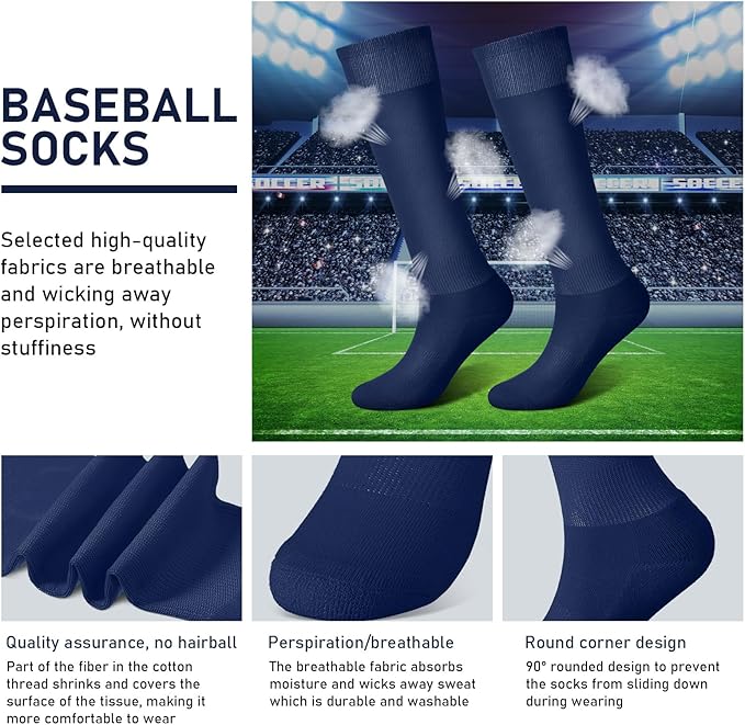Zhanmai Baseball Belt and Socks Combo, Adjustable Elastic Belt and Softball Socks, Multiple Sizes for Youth Boys Girls, Adult