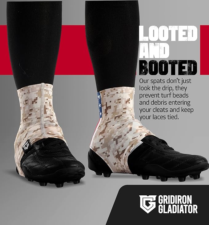 Gridiron Gladiator Football Spats - Cleat Covers for Soccer, Baseball & Softball