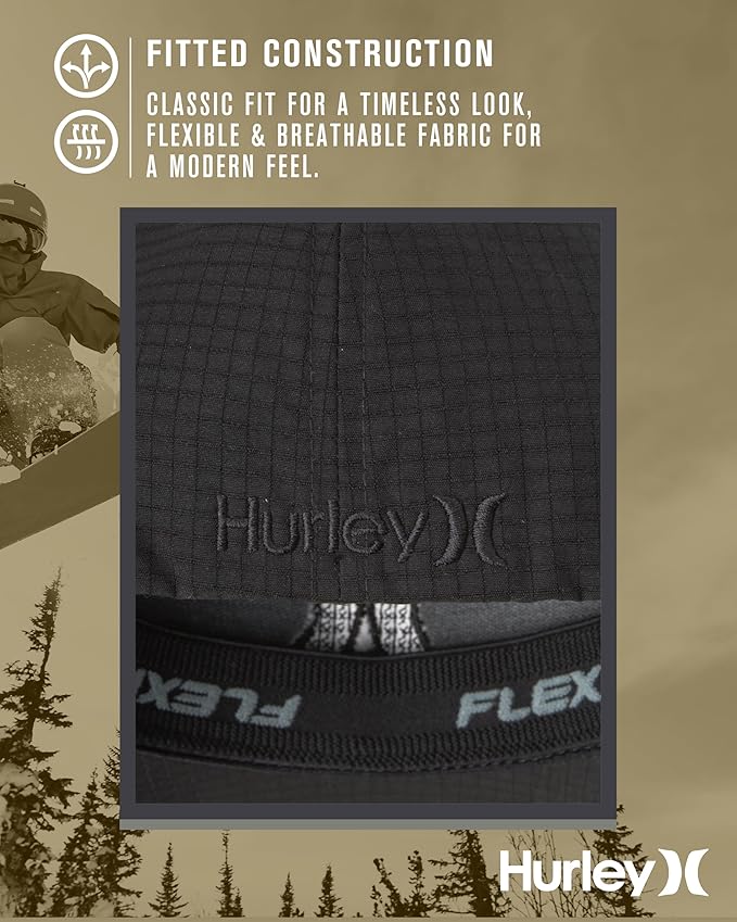 Hurley Men's Caps - One & Only Flexfit Baseball Cap - Fitted Hats for Men (S-XL)