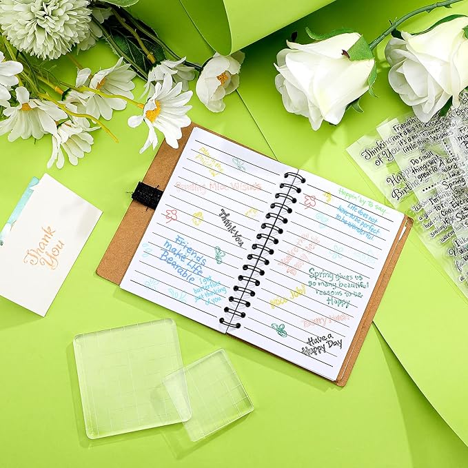 4 Sheets Sentiments Rubber Clear Stamps Set - Image 6
