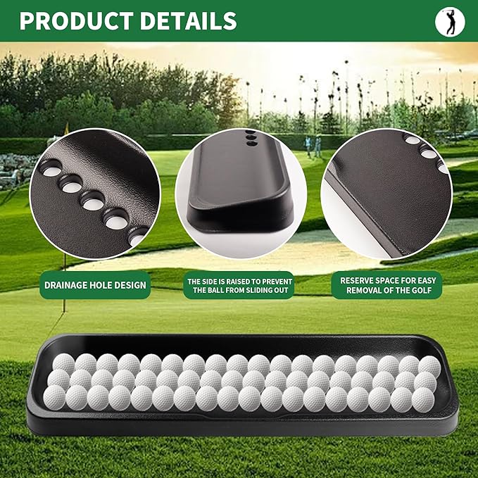 Commercial-Grade Golf Ball Tray, Holds 100 Balls, Features a Durable, high-Strength Plastic Base, and is Compatible with All Hitting mats.