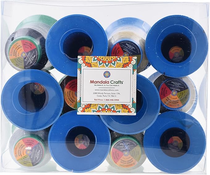 Mandala Crafts Bonded Nylon Thread 12 Neutral Colors Heavy Duty Sewing Threads - Image 5