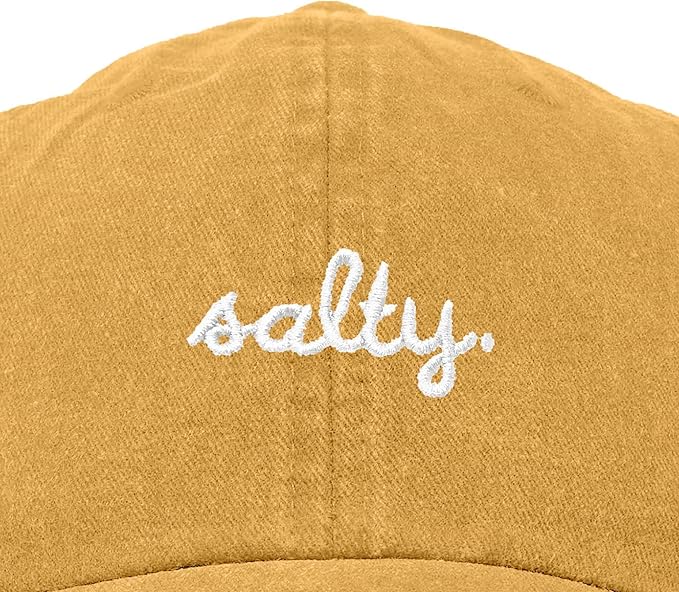 DALIX Salty Embroidered Cotton Beach Baseball Cap Adjustable Dad Hat Womens