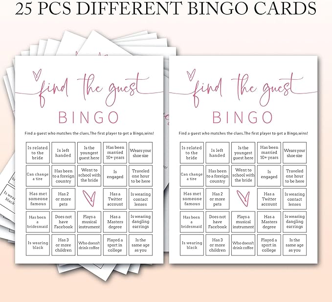 Bridal Shower Bingo, Engagement Party Games - Image 3