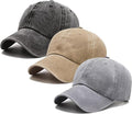 3 Pack Washed Plain Vintage Baseball Cap Cotton Adjustable Twill Bulk Low Profile Classic Dad Hat for Men/Women