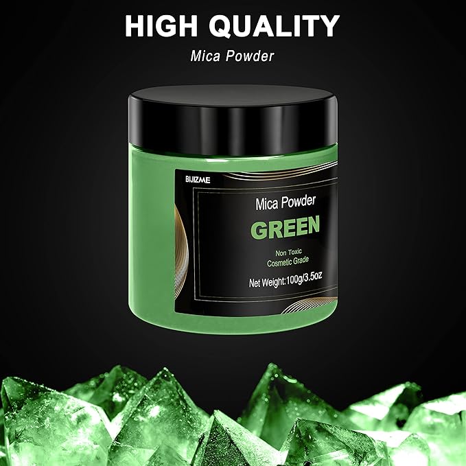 Green Mica Powder Pigment -Cosmetic Grade Metallic Mica Powder - Image 8