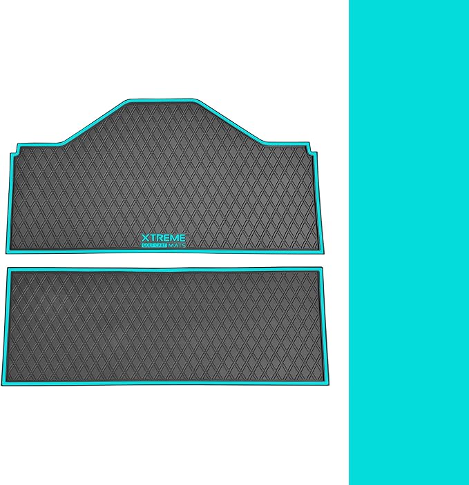 Xtreme MATS Evolution D5 Golf Cart Floor Mat Set - Rubber Double Diamond Design - Fits DMAX, D5, 2+2, 4F, 6F, Including Evolution Maverick and Ranger Trims