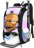 MATEIN Baseball Backpack, Softball Bat Bag with Shoes Compartment for Youth, Boys and Adult, Lightweight Baseball Bag with Fence Hook Hold TBall Bat, Batting Mitten, Helmet, Caps, Teeball Gear