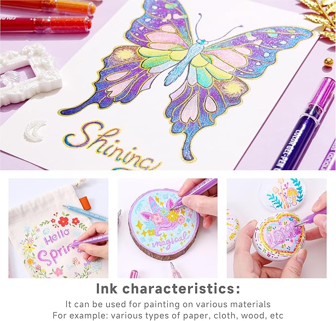 72 Color 1.0mm Glitter Markers for Adults Painting, Christmas Card Drawing - Image 8