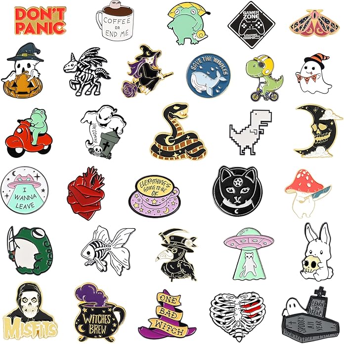 20/40/50 PCS Cute Enamel Backpack Pins, Funny Enamel Pins Bulk Set Cool Button - Image 3