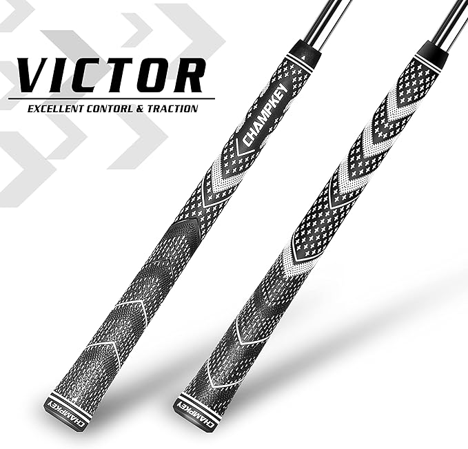 CHAMPKEY Golf Grips 13 Pack | Come with Solvent,15 Tapes,Vise Clamp and Hook Blade | All Weather Control and High Feedback Golf Club Grips