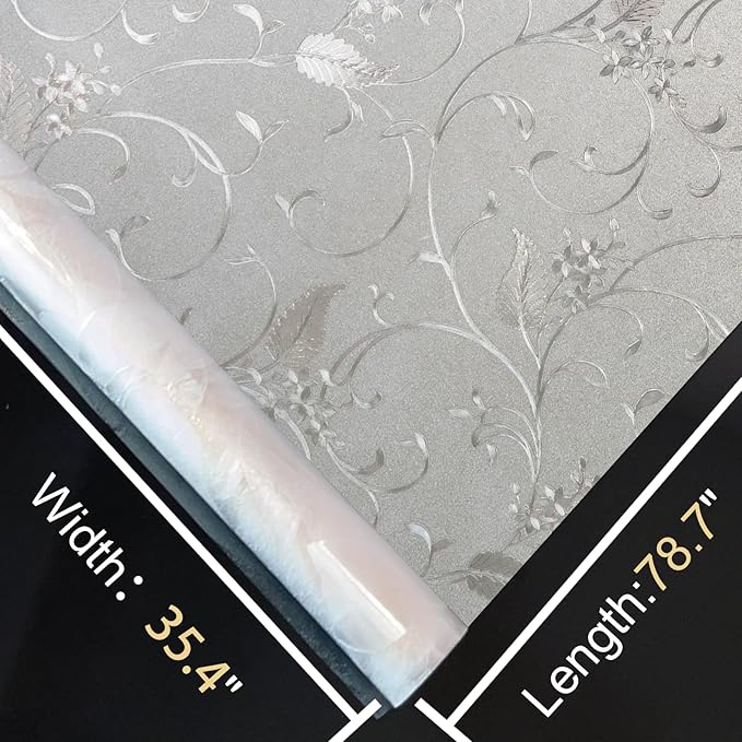 Window Privacy Film Decorative for Front Door, Bathroom Static Cling Stained - Image 8