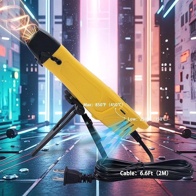 mofa Mini Variable Temp Heat Gun 350W 250℉~850℉ Fast Heating, LCD Digital - Image 5