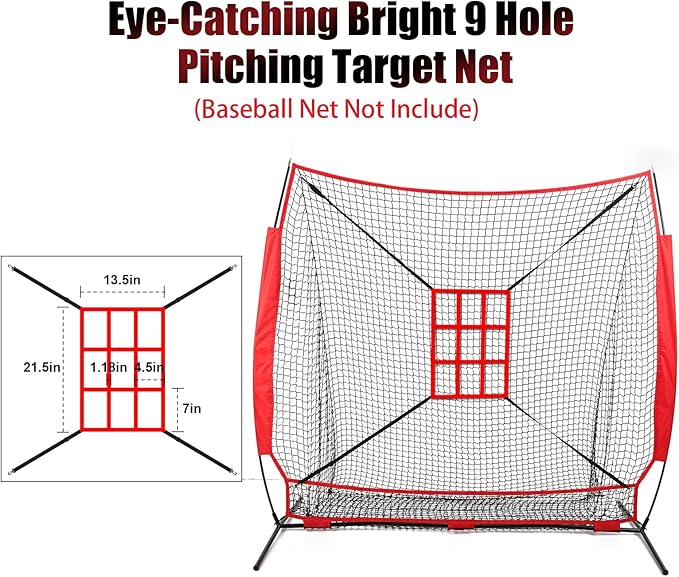 1pcs/2pcs Strike Zone Target Net,13.5x21.5in Pitching Strike Zone Net,Portable Strike Zone Plate for Baseball Pitching Accuracy Improve