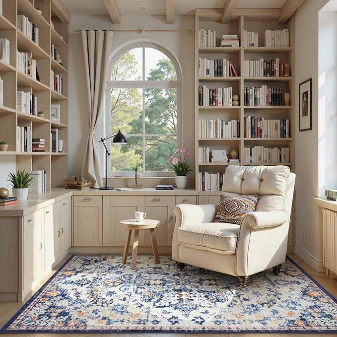 Lahome Bohemian Floral Medallion Area Rug - Image 8