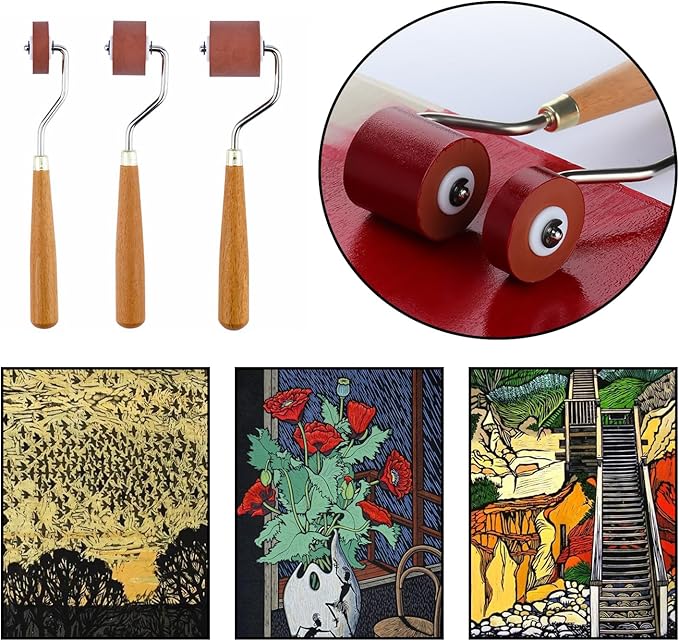 3Pcs Brayer Rubber Rollers, Printmaking Brayers, Art Craft Roller, Craft - Image 7