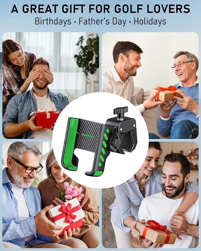 Golf Cart Phone Holder Mount, Golf Cart Accessories Essential Gift for Golfers Men Women, Fits EZGO Club Car Yamaha, Phone Caddy for iPhone Galaxy Pixel, 2026 Stocking Stuffers Gift for Men