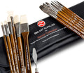 ZenART Oil & Acrylic Paint Brushes – 14pc Professional Set of Chungking Hog by ZenARTSupplies