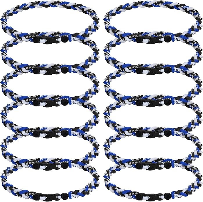 12Pack Baseball Necklaces for Boys, 18inches Braided Rope Tornado Titanium Sports Necklaces, Ideal for Baseball Team Gifts, Party Favors, Baseball Accessories Drip，Multi-Color