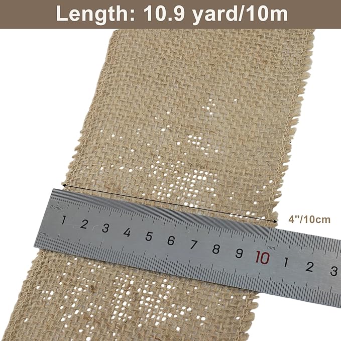 4" Wide Natural Burlap Fabric Roll - Image 2