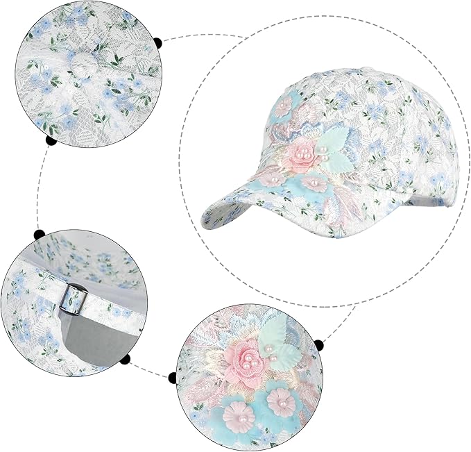 Hoce Fashion Rhinestone Denim Baseball Cap Studded Bling Hat for Women