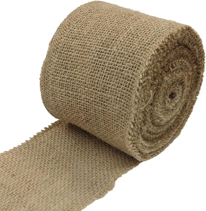 4" Wide Natural Burlap Fabric Roll by suiwotin