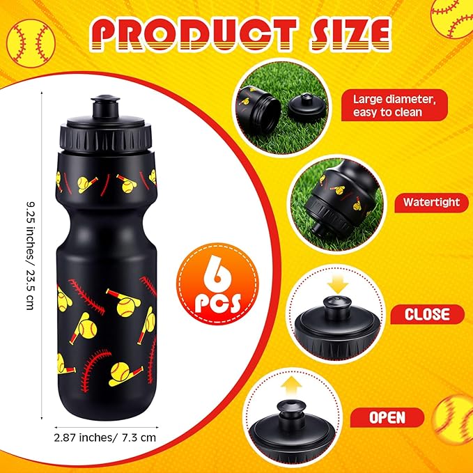Reallnaive 12 Pcs Softball Party Favors 24 oz Softball Water Bottle Gift for Team with Drawstring Bag Bulk Gifts Tumbler Cup Sports Themed Accessories for Events Supplies