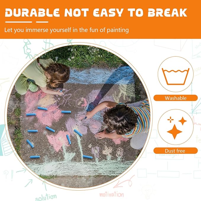 40 Pcs Sidewalk Chalks for Kids Non Toxic Jumbo Chalk for Party Gift Outdoor - Image 3