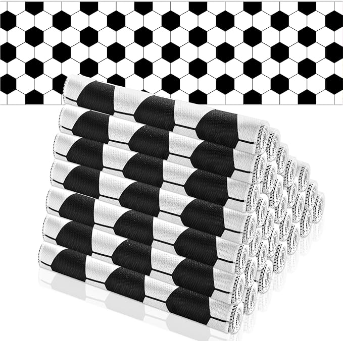 30Pcs Soccer Cooling Towels for Neck and Face 40 x 12 Inch Ball Sports Team Gifts Workout Ice Towel for Gym Sweat Microfiber Breathable Chilly Bulk Neck Wraps for Athletes Camping Travel Outdoor