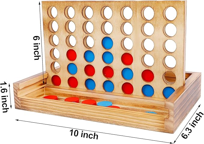 Glintoper Tic Tac Toe & 4 in a Row Tables Game Set, Classic Board Line Up 4 - Image 3