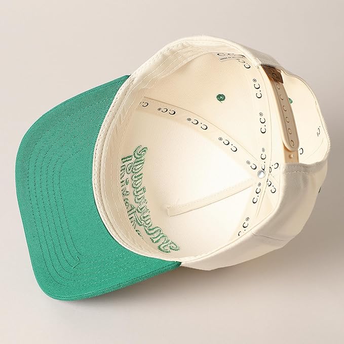 MIRMARU Two-Tone Vintage Canvas Trucker Hats for Men & Women, Adjustable Size Baseball Caps with Trendy Embroidered Design